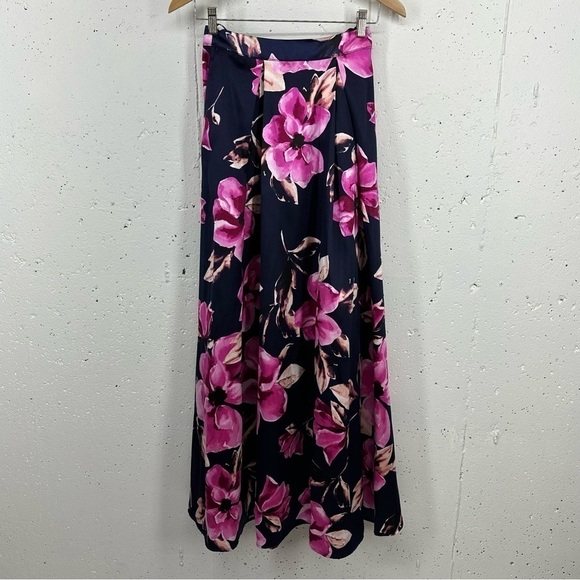 Speechless size 3 Navy Blue & Pink Floral FullMaxi Skirt NEW with tags - Picture 6 of 12